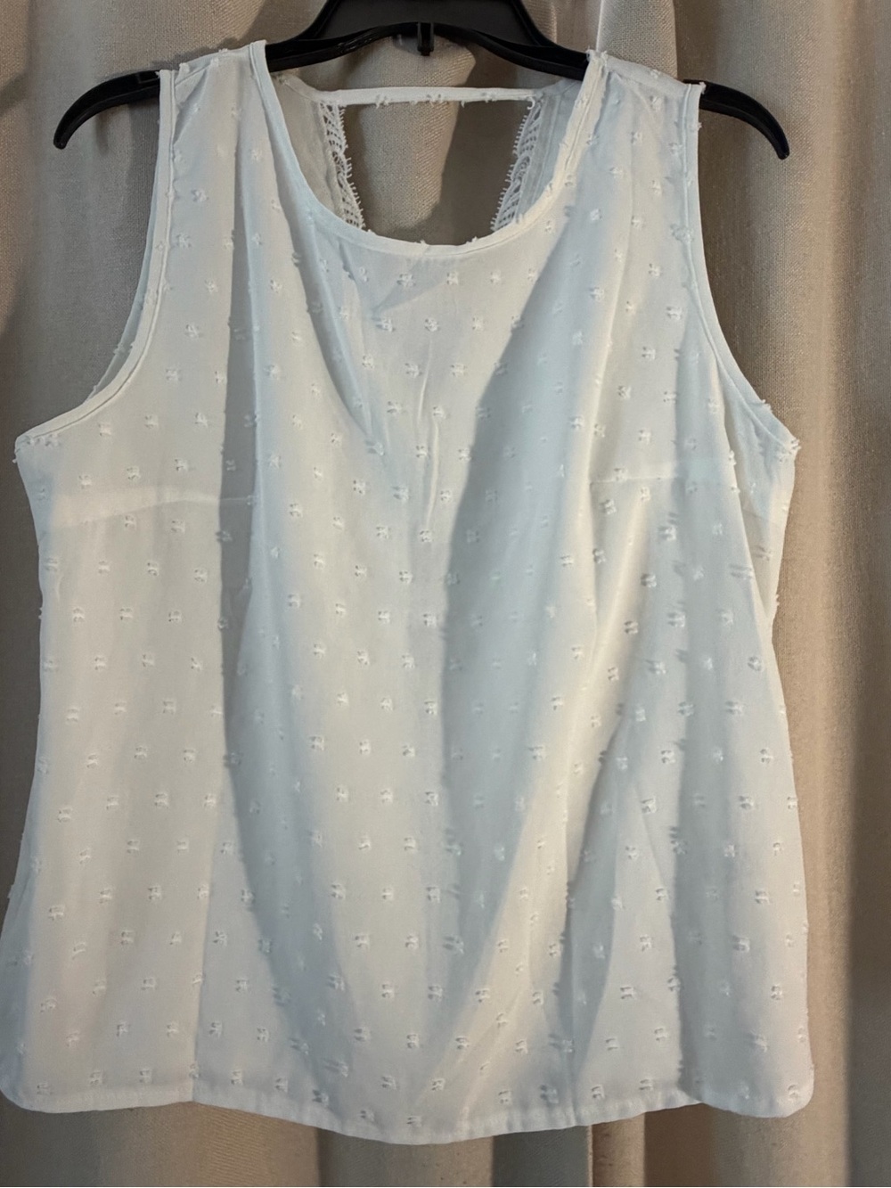 SHEIN White Lace Trim Tank Top Like New